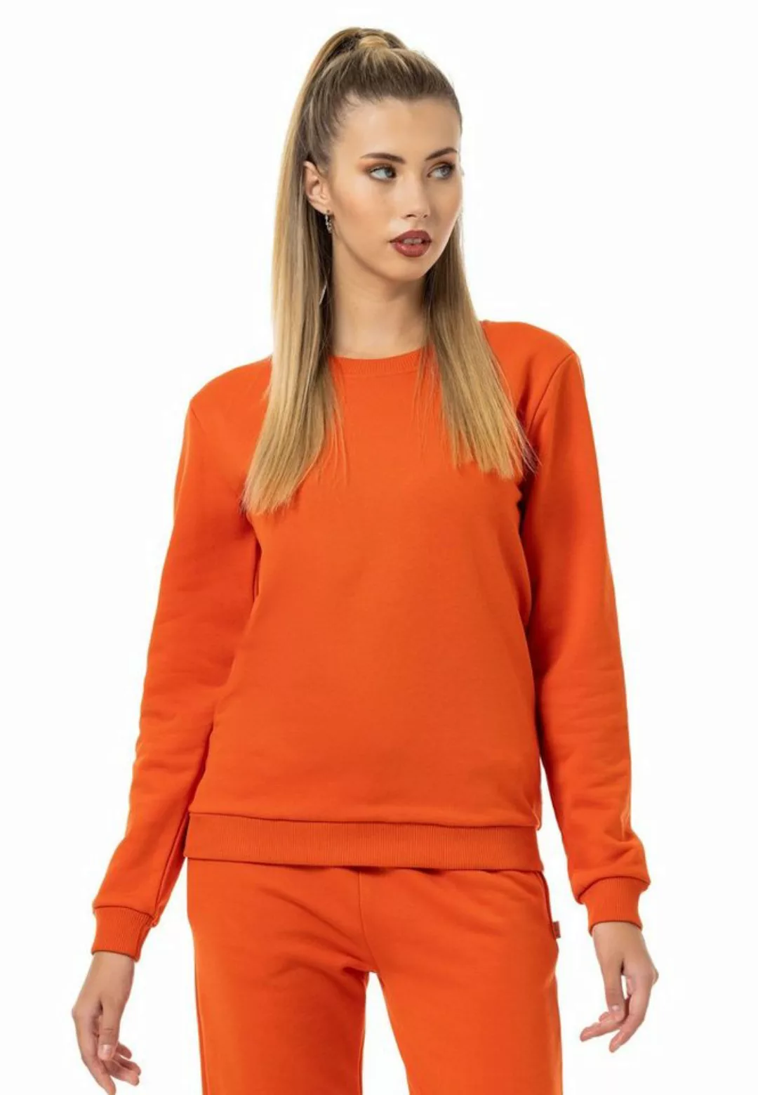 RedBridge Sweatshirt Red Bridge Damen Sweatshirt Rundhals Pullover Orange 3 günstig online kaufen