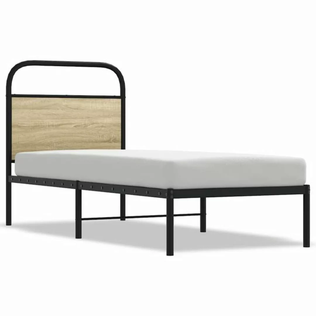 vidaXL Bett Bettgestell ohne Matratze 75x190 cm Sonoma-Eiche Holzwerkstoff günstig online kaufen