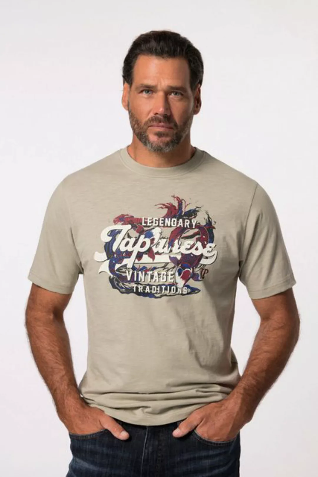 JP1880 T-Shirt T-Shirt Halbarm Brustprint bis 8XL günstig online kaufen