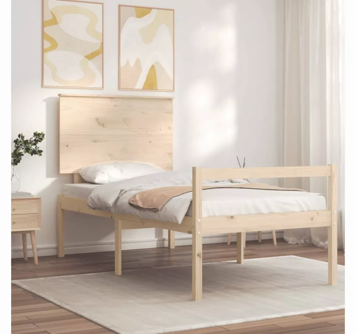 vidaXL Bett Seniorenbett mit Kopfteil Massivholz günstig online kaufen