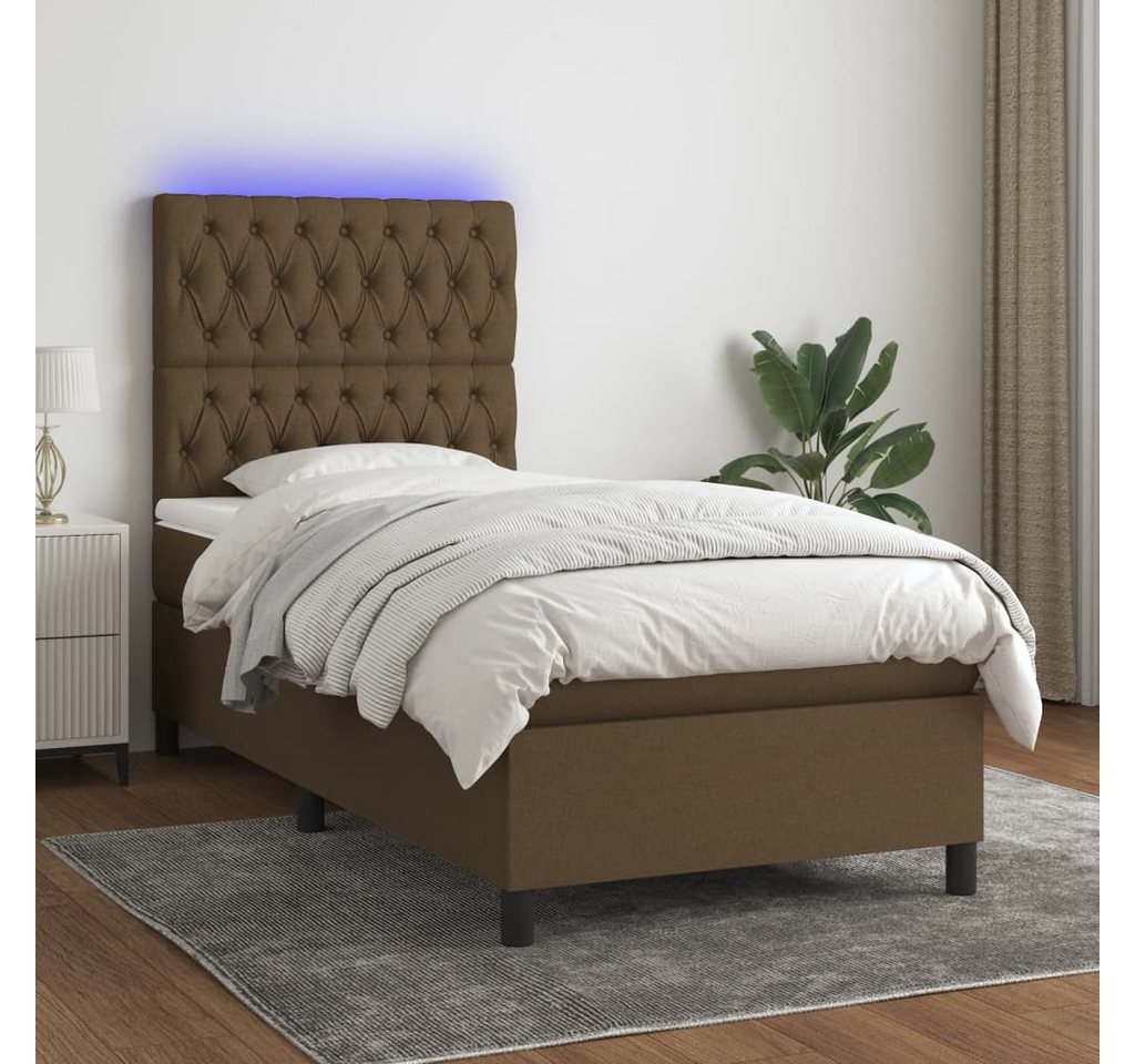 vidaXL Boxspringbett Bett Boxspringbett mit Matratze & LED Stoff (90 x 200 günstig online kaufen