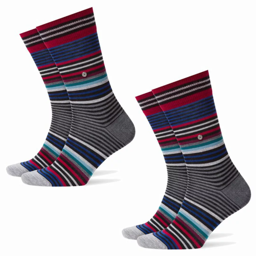 Burlington 2er Pack Herren Socken STRIPE - Streifenmuster, 40-46 (2x 1 Paar günstig online kaufen