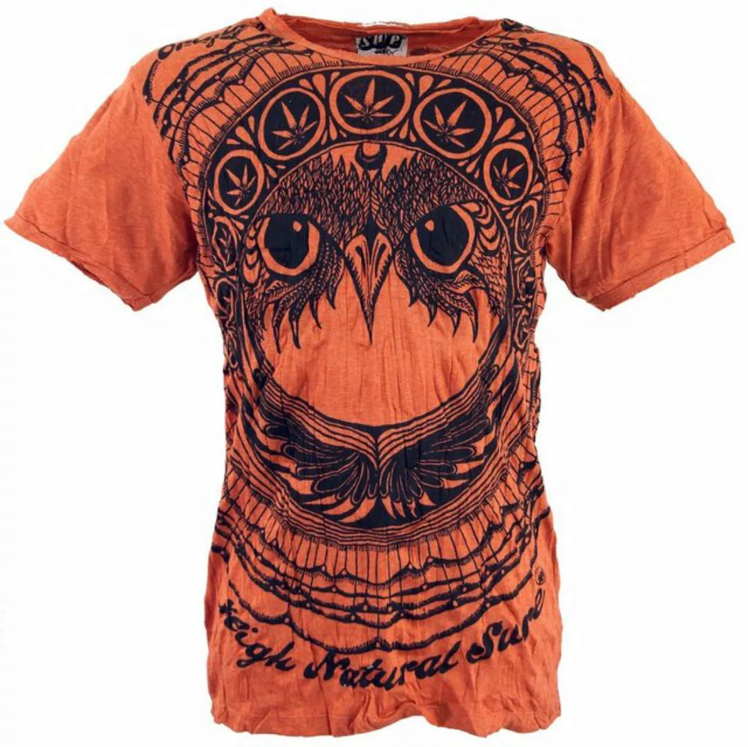 Guru-Shop T-Shirt Sure Herren T-Shirt Eule - rostorange alternative Bekleid günstig online kaufen