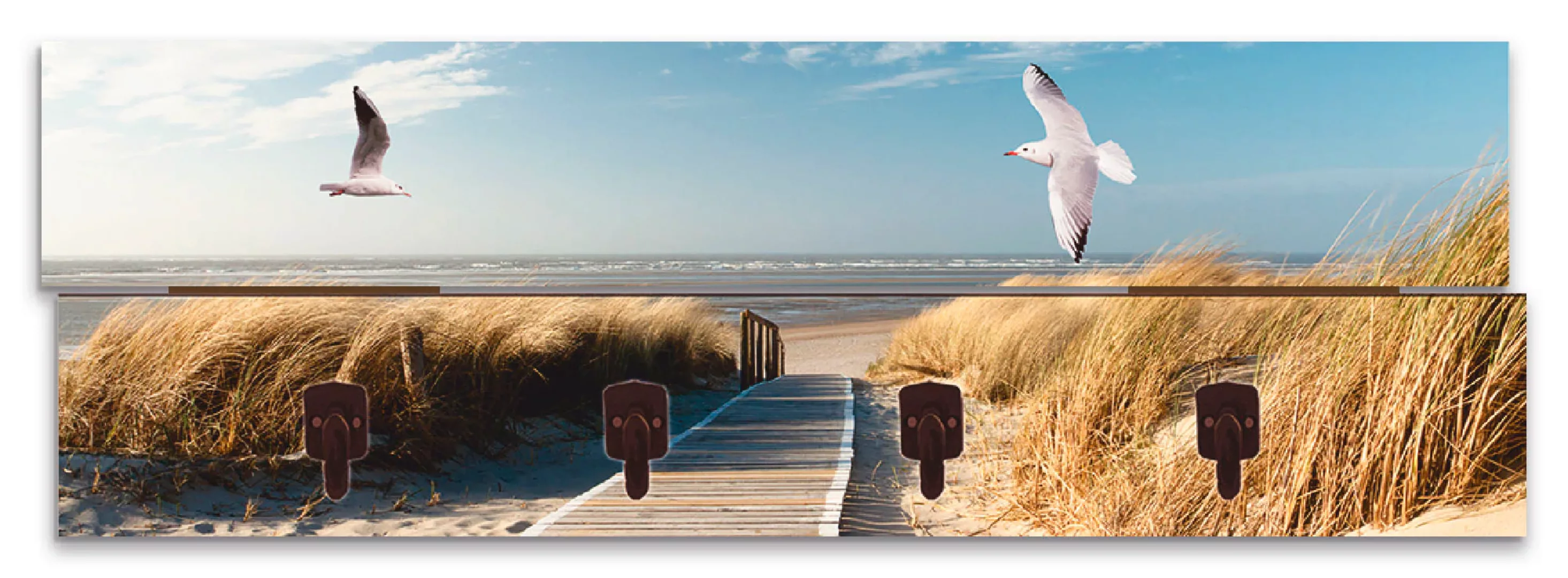 Artland Garderobenleiste "Nordseestrand auf Langeoog mit Möwen", teilmontie günstig online kaufen