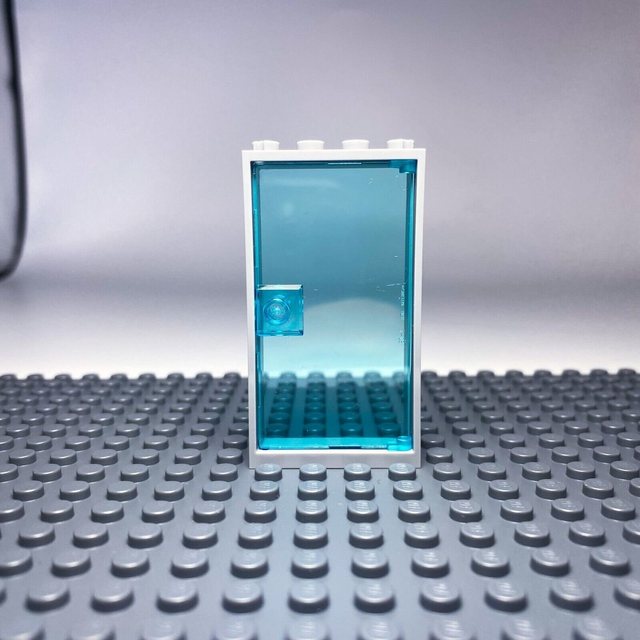 Spielbausteine LEGO® Tür 1x4x6 Transparent Blau Tür + weißer Rahmen - NEU - günstig online kaufen