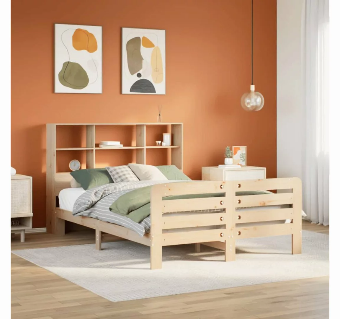 vidaXL Bett, Massivholzbett ohne Matratze 135x190 cm Kiefernholz günstig online kaufen