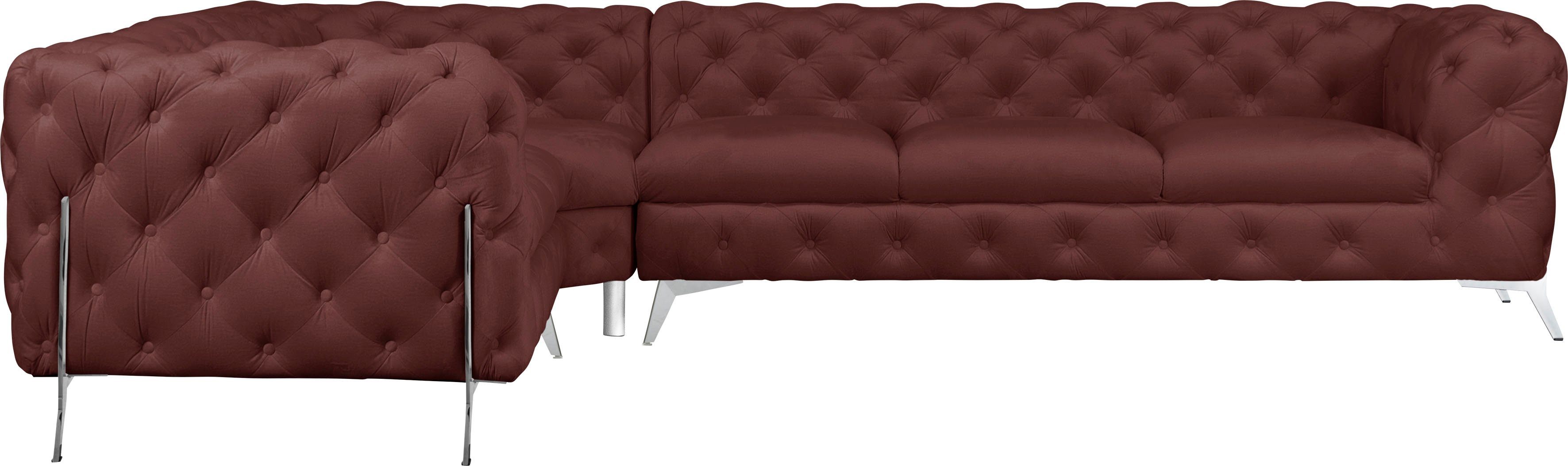 Leonique Chesterfield-Sofa "Amaury L-Form", großes Ecksofa, Chesterfield-Op günstig online kaufen