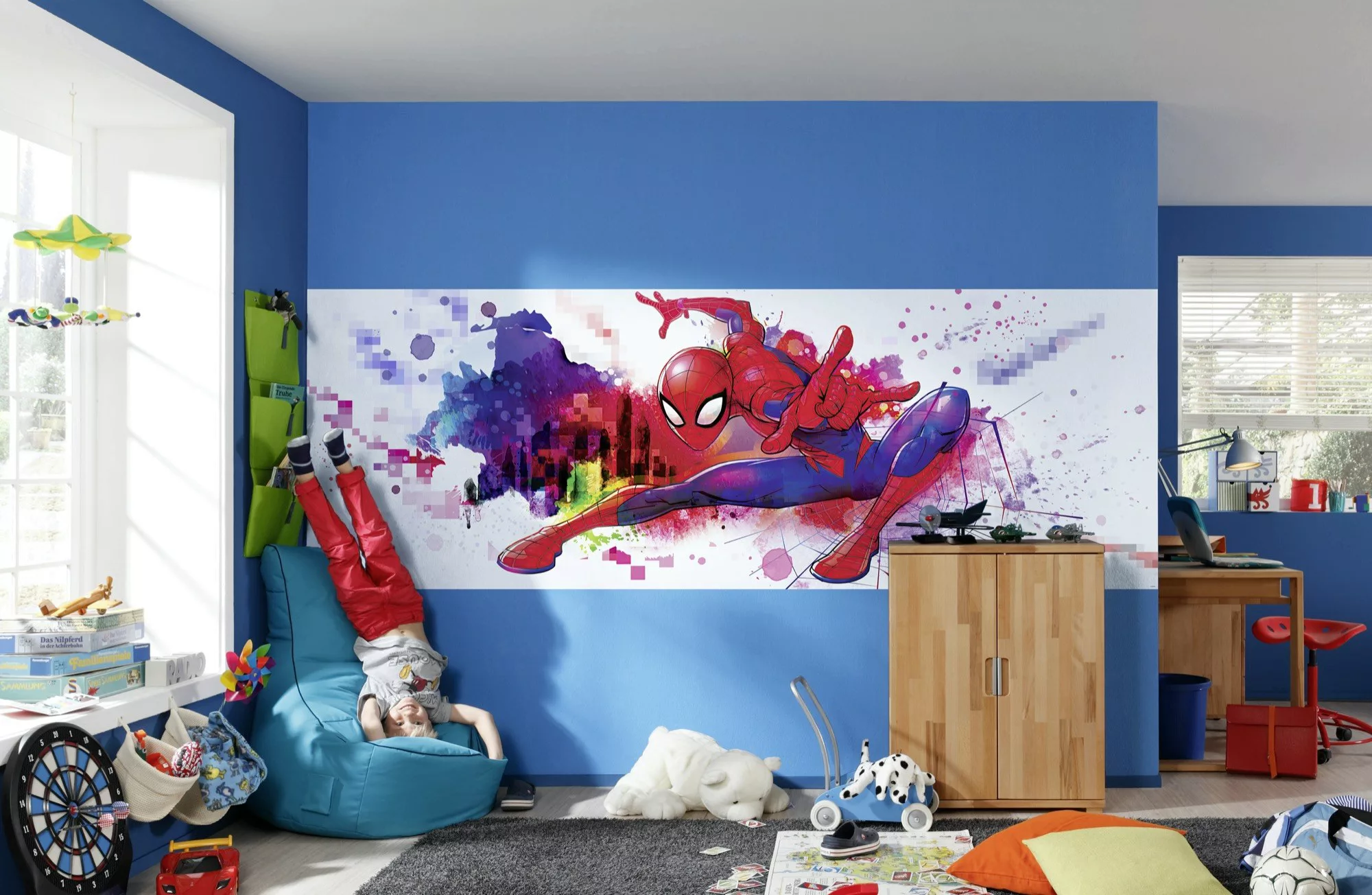 Komar Fototapete Spider-Man Graffiti Art 4-4123 multicolor B/H: ca. 368x127 günstig online kaufen