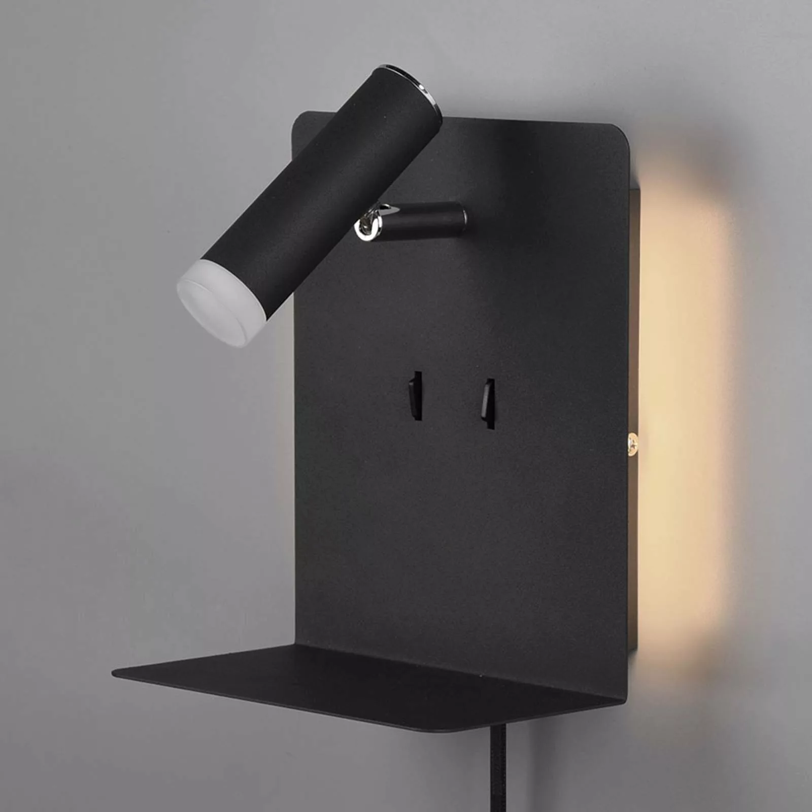 LED-Wandlampe Element mit Ablage schwarz matt günstig online kaufen