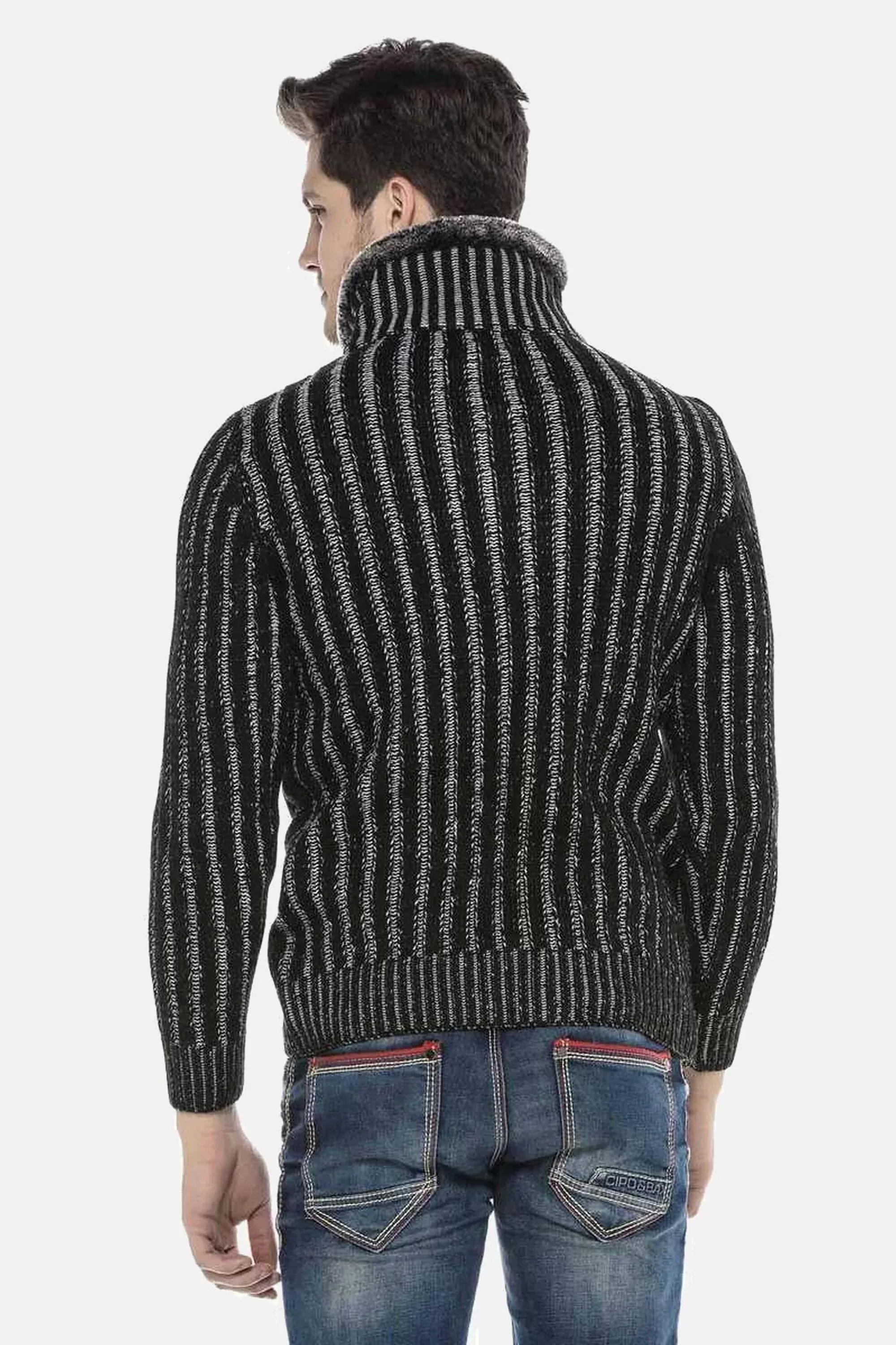 Cipo & Baxx Strickpullover "Pullover", mit Schnallenkragen, CP212 günstig online kaufen