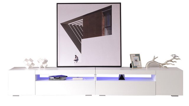 OKWISH TV-Schrank Moderner TV-Schrank, helles Panel, variable LED-Beleuchtu günstig online kaufen