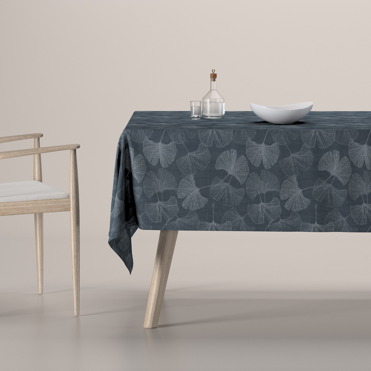 Rechteckige Tischdecke, graphite-silbern, Flowers (143-52) günstig online kaufen