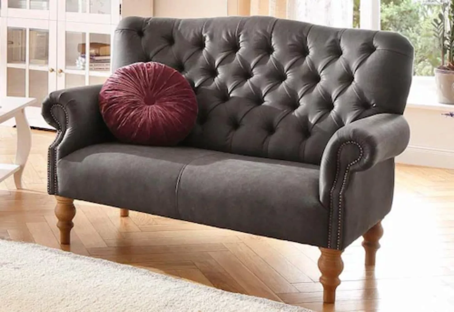 Home affaire Chesterfield-Sofa »Lord«, mit echter Chesterfield-Knopfheftung günstig online kaufen