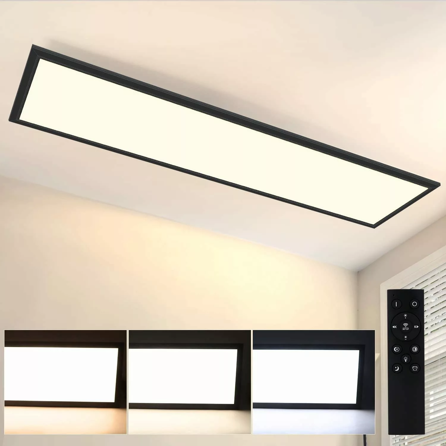 Nettlife LED Panel Deckenleuchte Schwarz Dimmbar günstig online kaufen