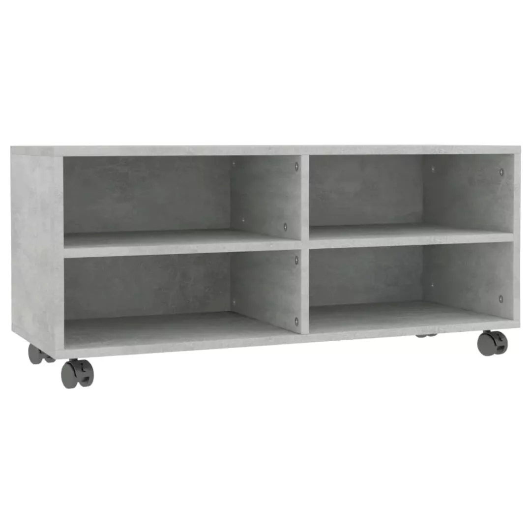 Tv-schrank Mit Rollen Betongrau 90×35×35 Cm Spanplatte günstig online kaufen