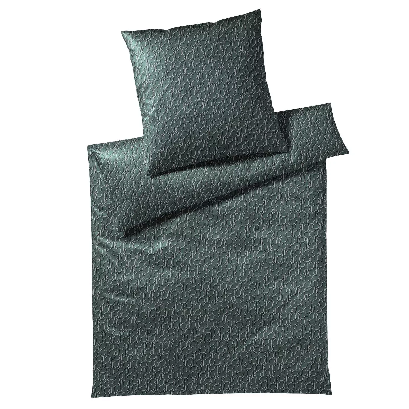 JOOP! Comfort Satin Bettwäsche Ornament 4094-4 Grün Weiß 135x200 günstig online kaufen