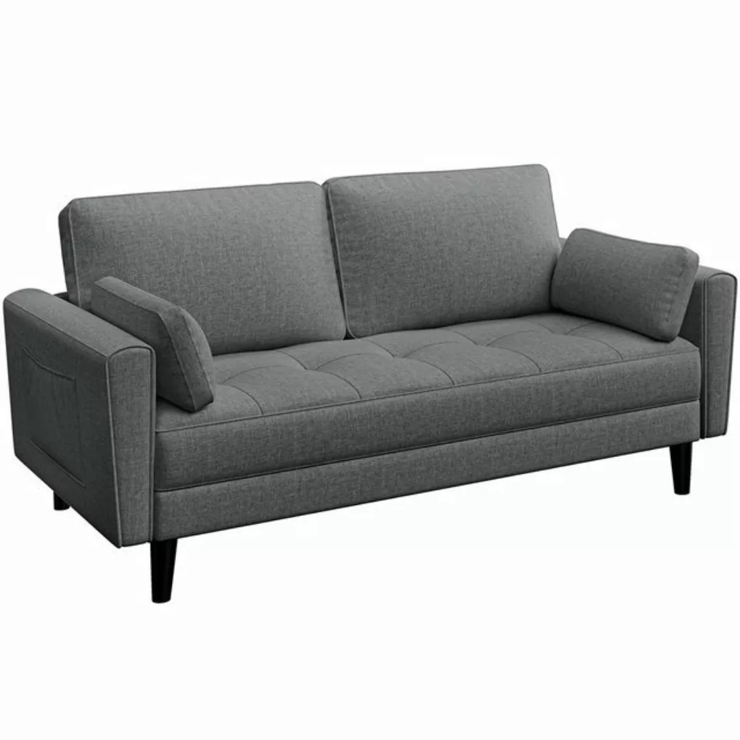 Yaheetech Sofa, 2 Sitzer Loungesofa mit 2 Kissen und Armlehnen günstig online kaufen