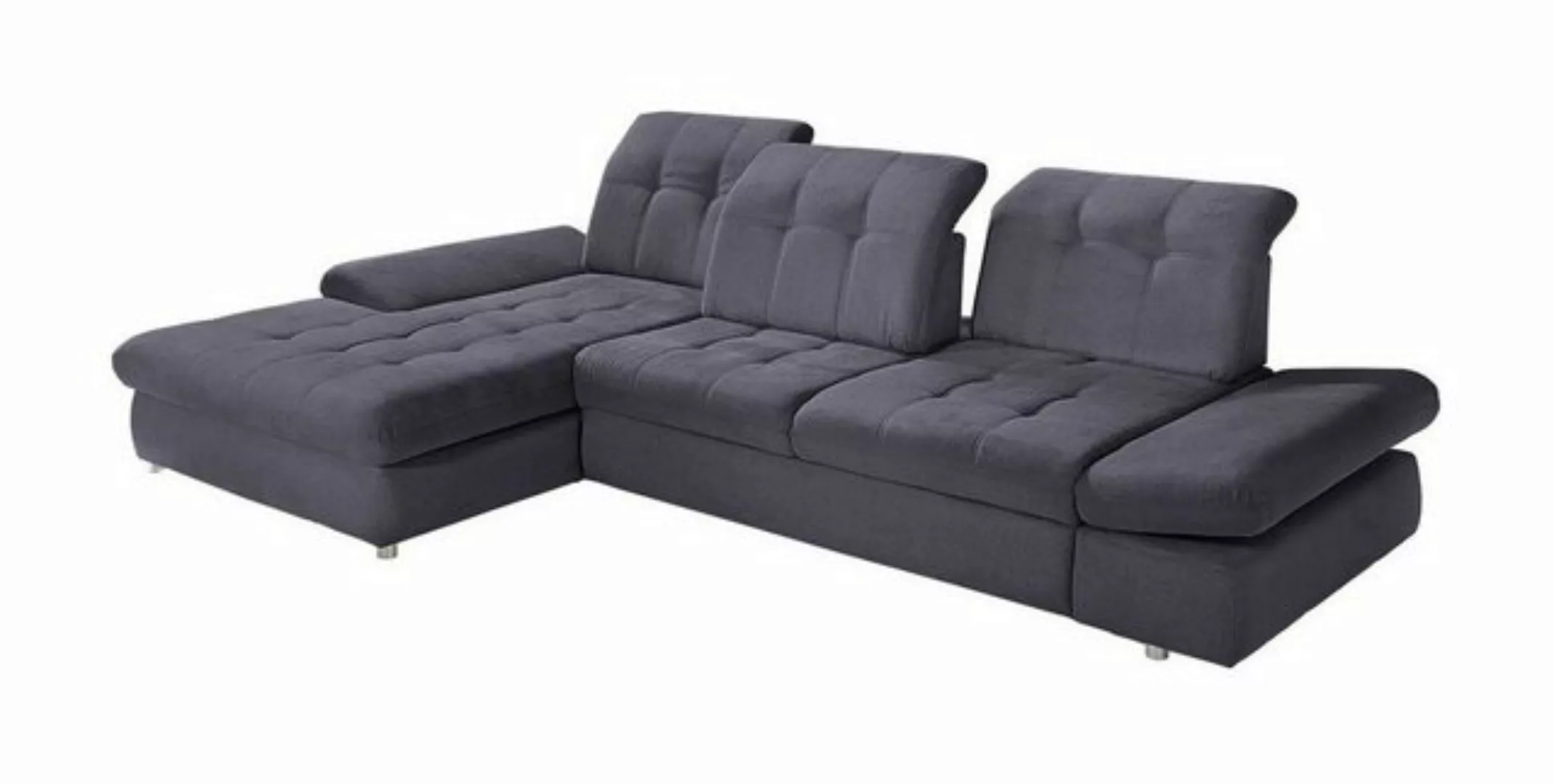 Sofa AREZZA, Dunkelgrau, Mikrofaserbezug, Schlaffunktion, verstellbare Rück günstig online kaufen