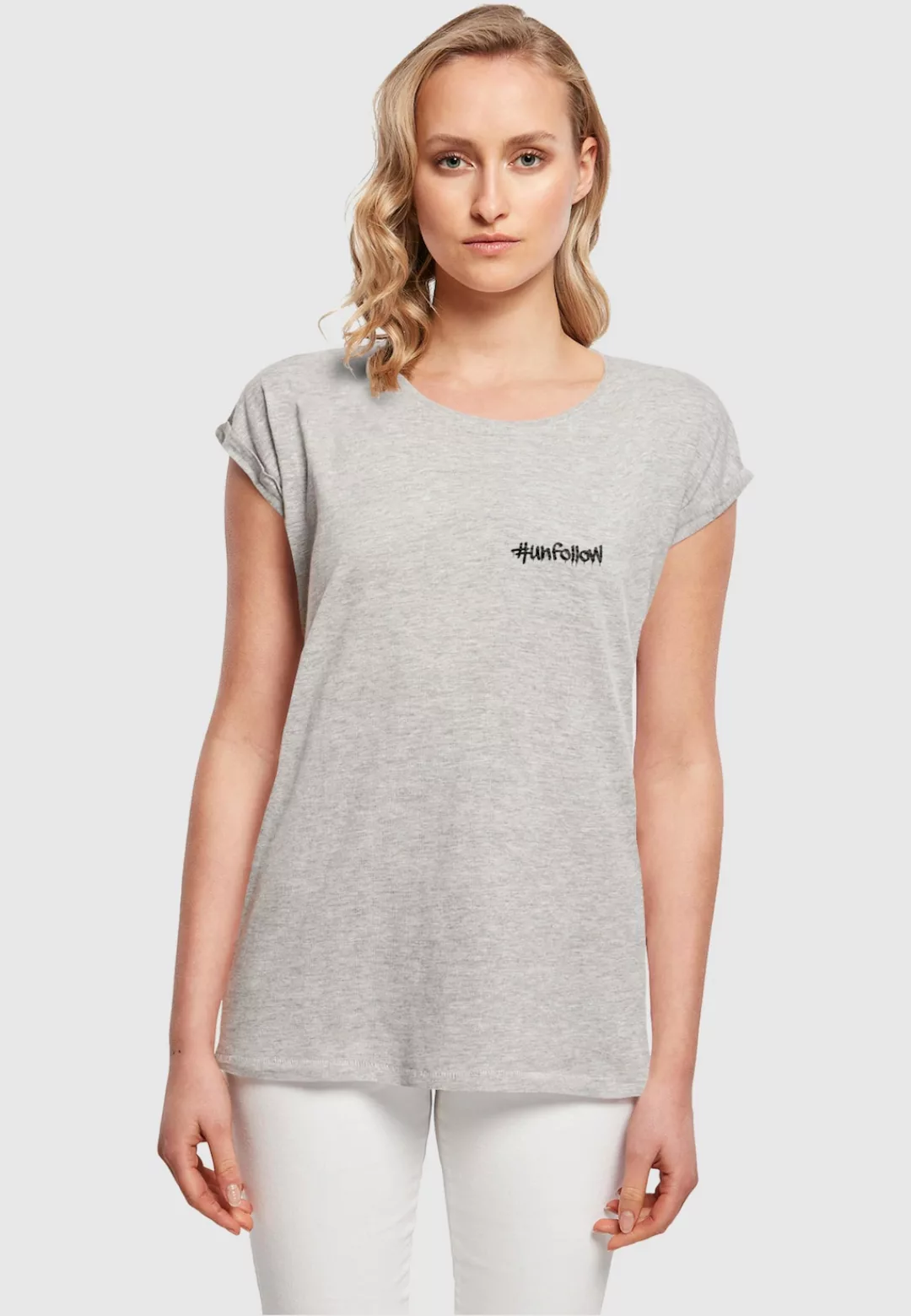 Merchcode T-Shirt "Merchcode Damen Ladies Unfollow X Extended Shoulder Tee" günstig online kaufen