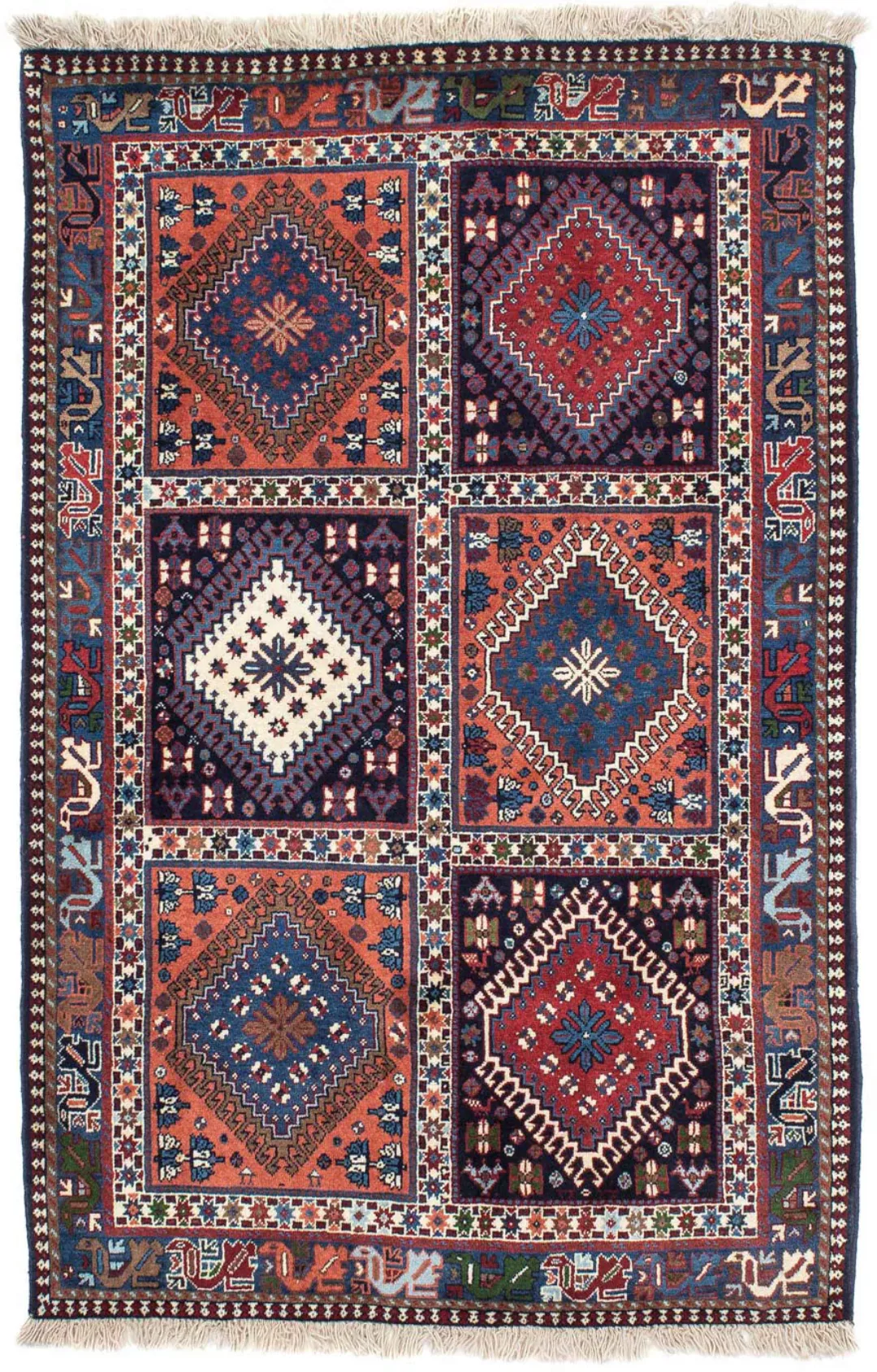 morgenland Wollteppich »Yalameh Felder Multicolore 150 x 101 cm«, rechtecki günstig online kaufen