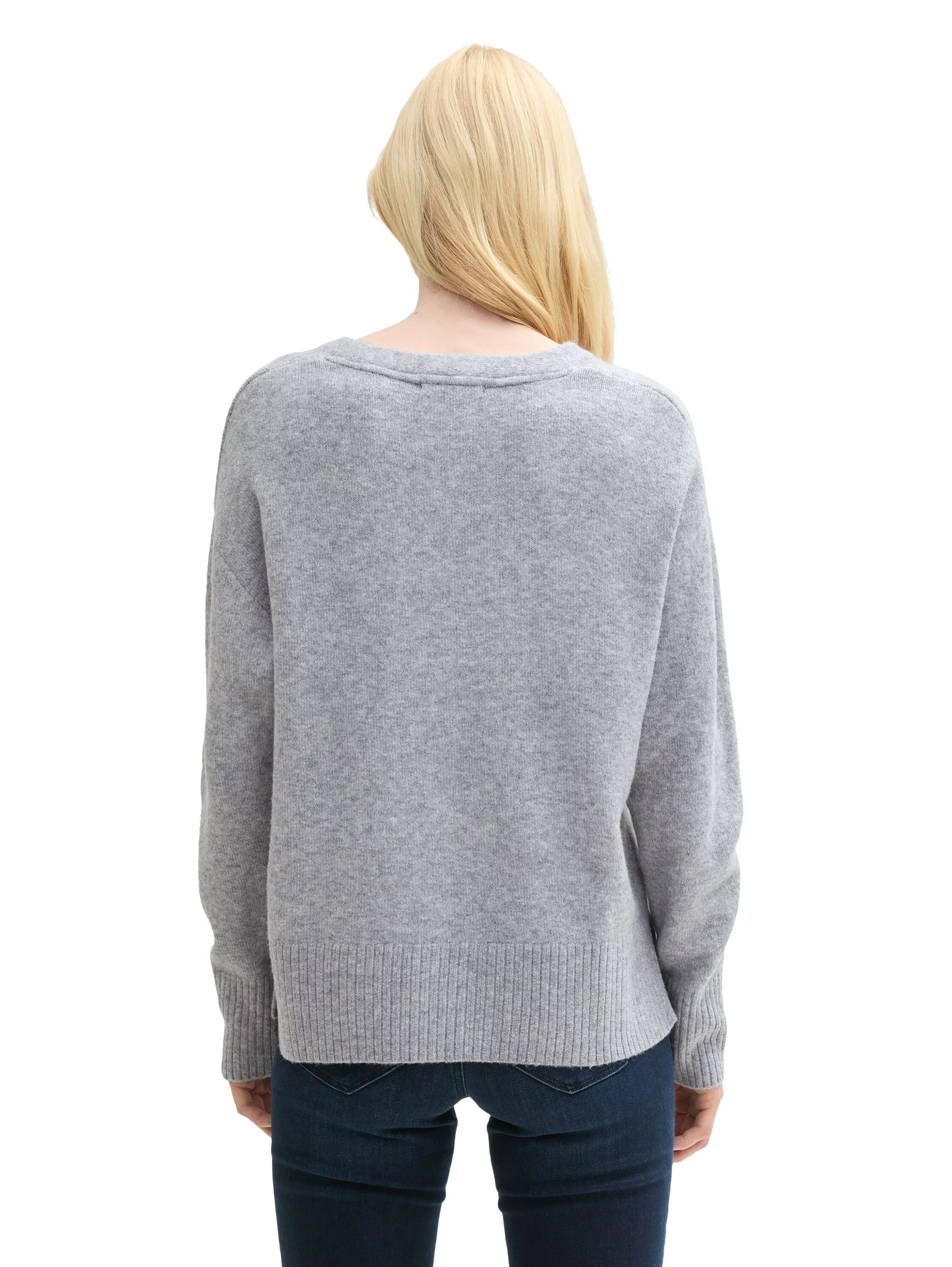 TOM TAILOR Denim Strickpullover mit V-Ausschnitt günstig online kaufen