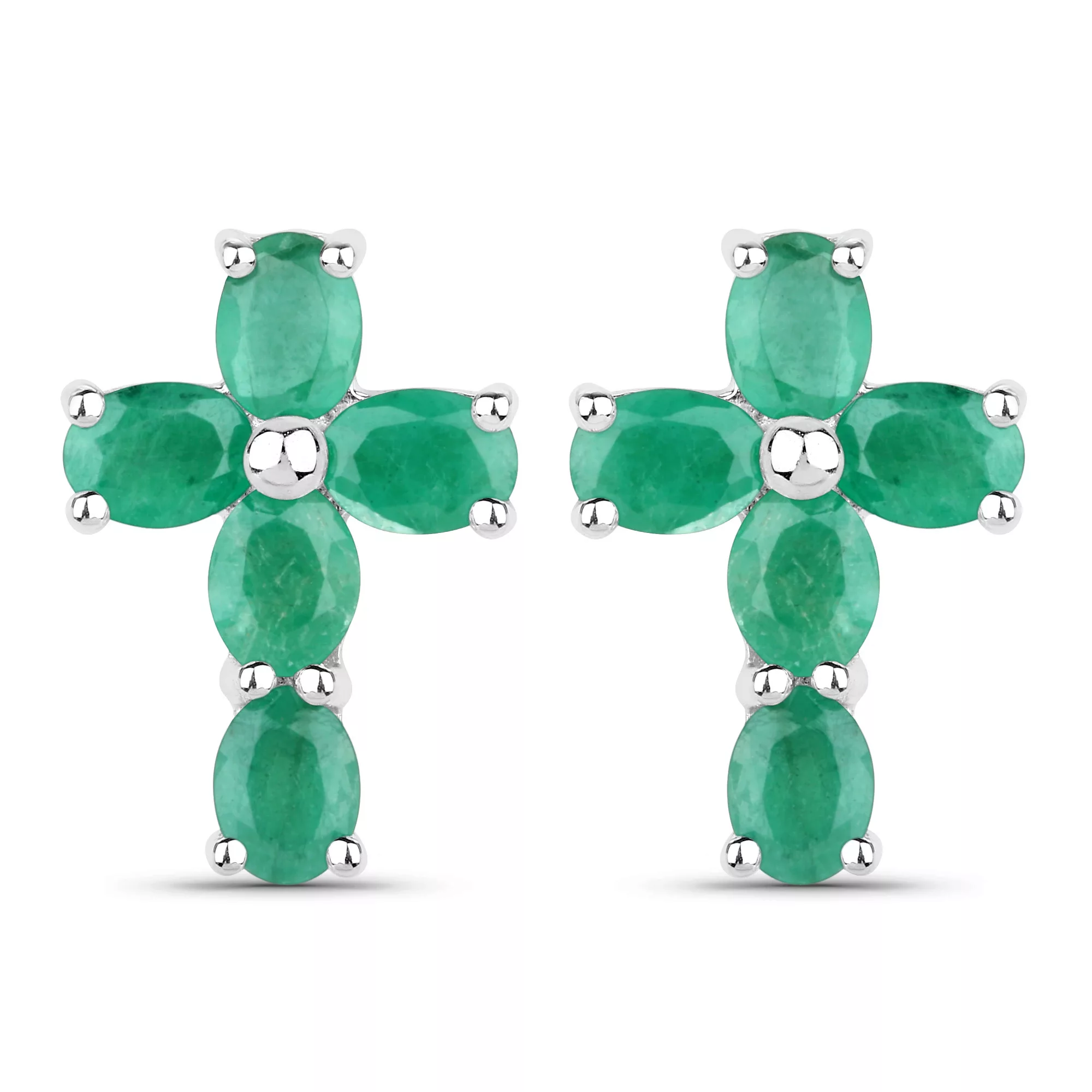Vira Jewels Paar Ohrstecker "925-Sterling Silber rhodiniert Glänzend Smarag günstig online kaufen