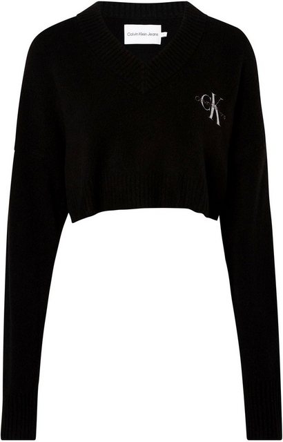 Calvin Klein Jeans Strickpullover CROPPED V-NECK SWEATER mit V-Ausschnitt günstig online kaufen