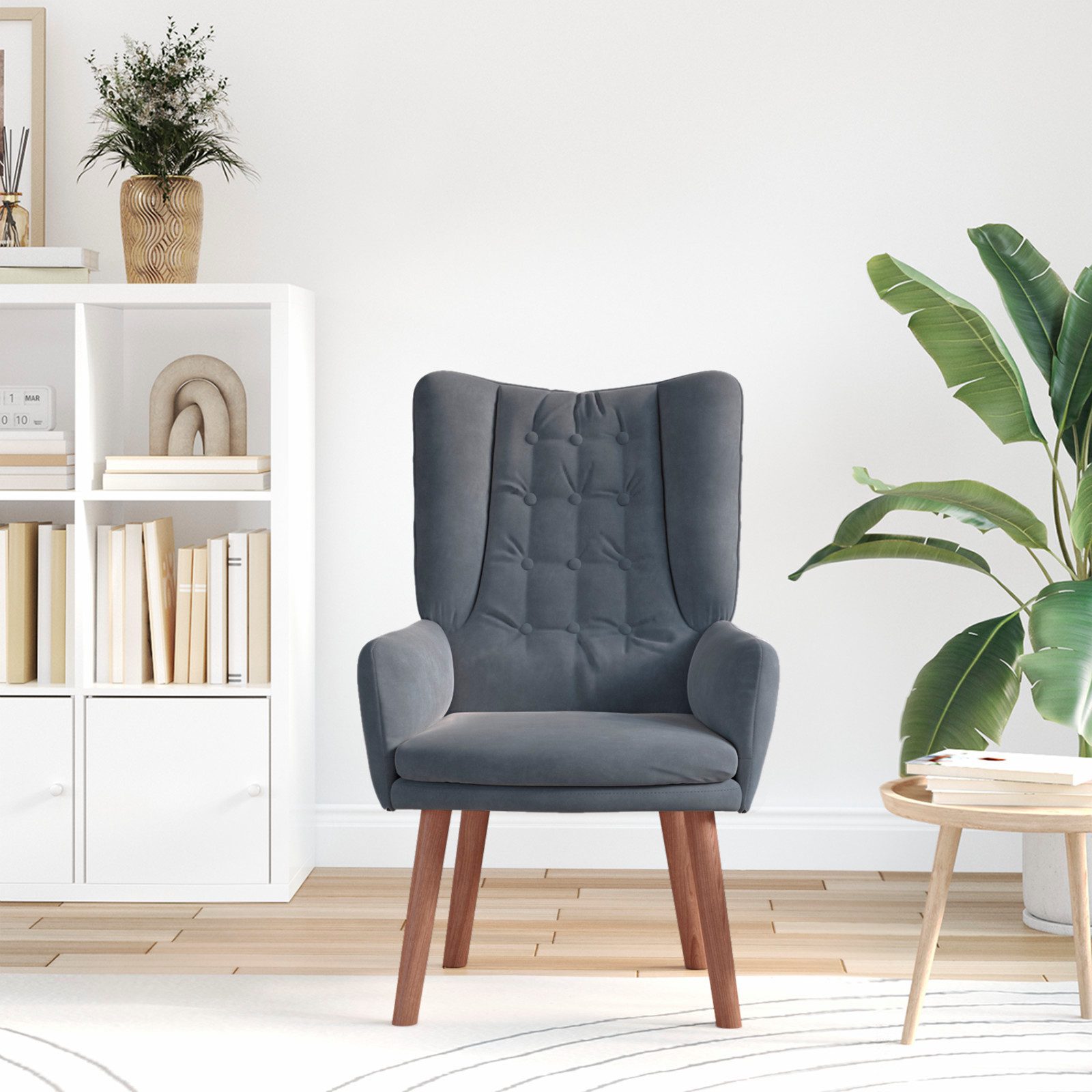 vidaXL Sessel Relaxsessel Dunkelgrau Samt (1-St) günstig online kaufen