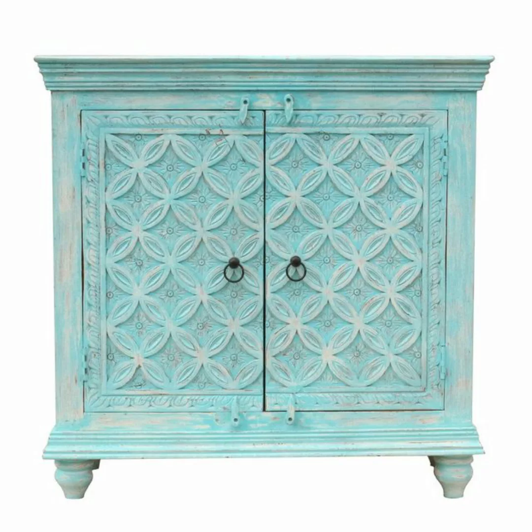 Oriental Galerie Unterschrank Türkis Sideboard Schrank Mayuri Indien Blau 9 günstig online kaufen