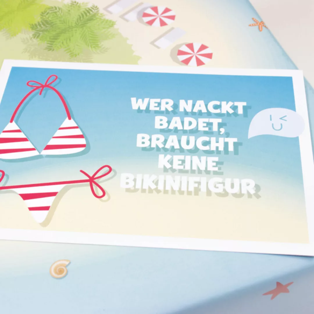 Postkarte Bikinifigur günstig online kaufen