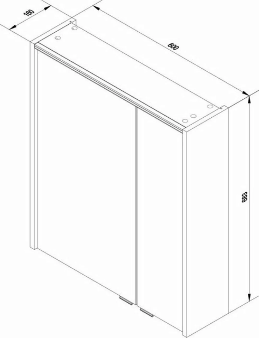 FACKELMANN Badezimmerspiegelschrank LED Spiegelschrank DV 60 cm breit, Brau günstig online kaufen