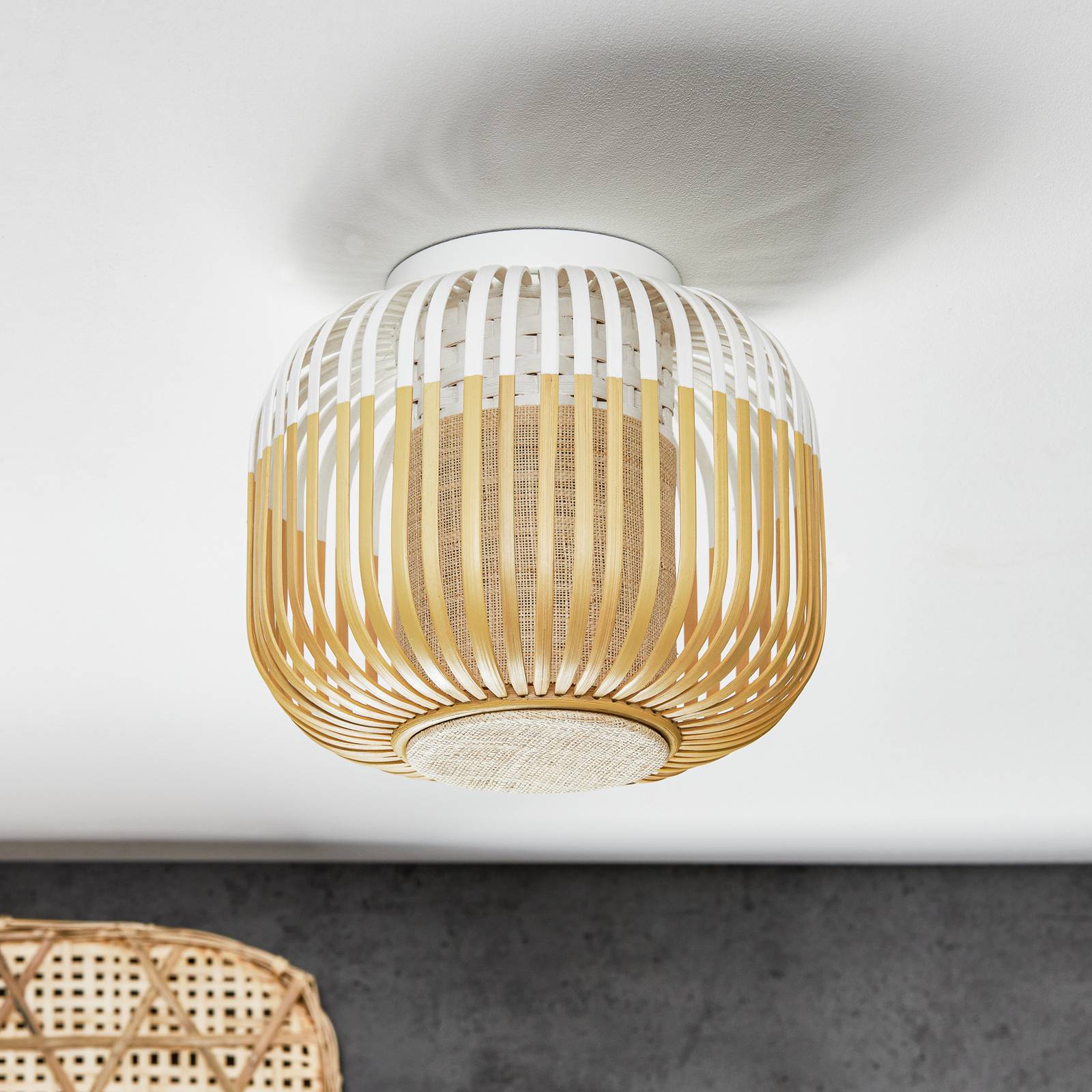 Forestier Bamboo Light XS Deckenlampe 27cm weiß günstig online kaufen