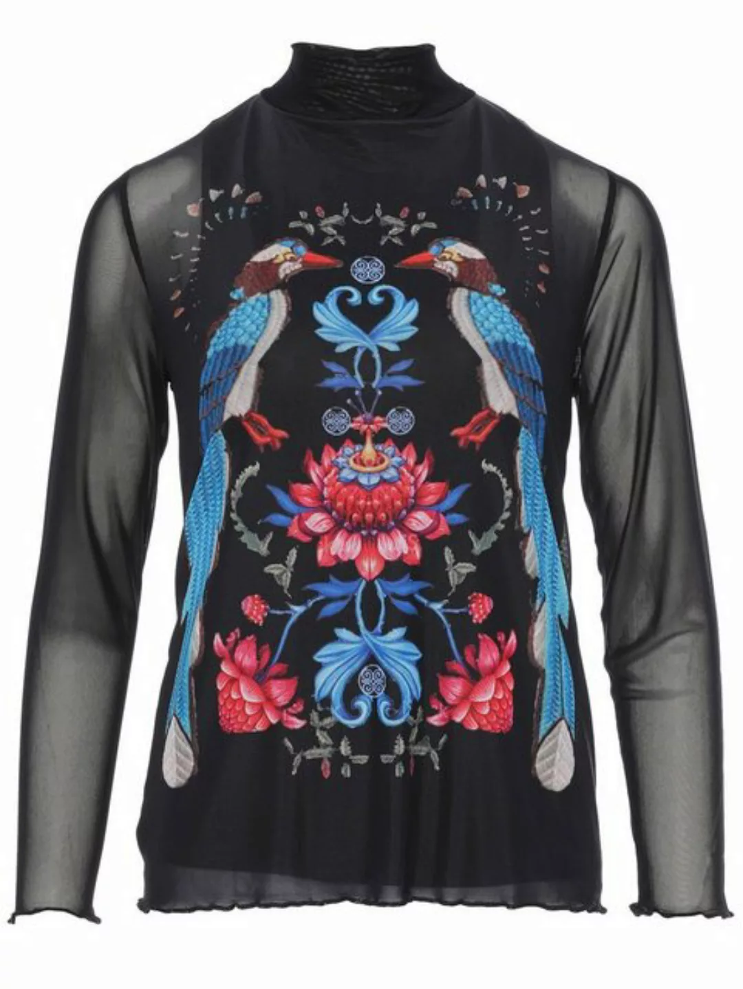 atinka Blusenshirt Langarmshirt mit Mesh und farbenfrohem Print günstig online kaufen