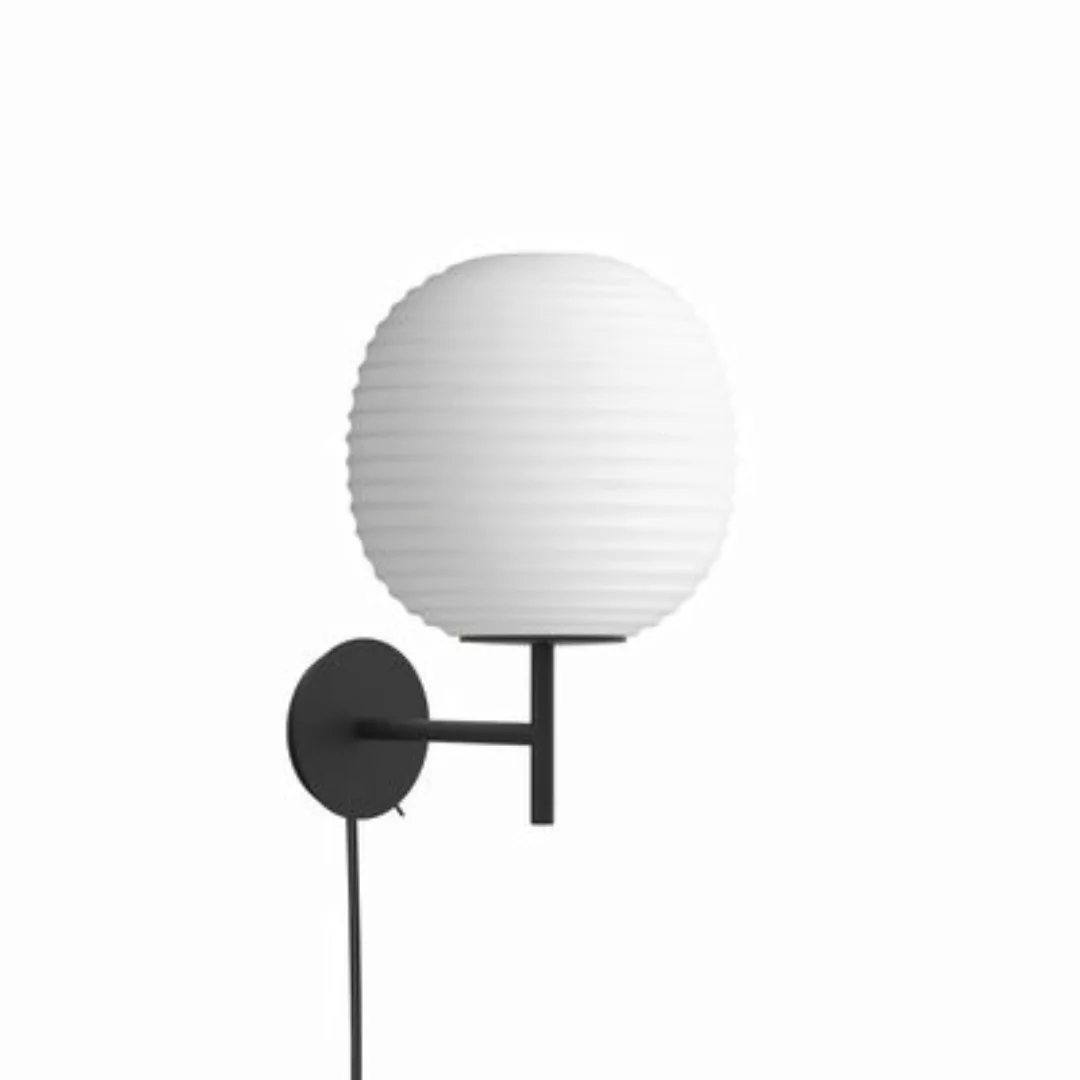Wandleuchte mit Stromkabel Lantern glas weiß / Ø 25 cm - NEW WORKS - Weiß günstig online kaufen