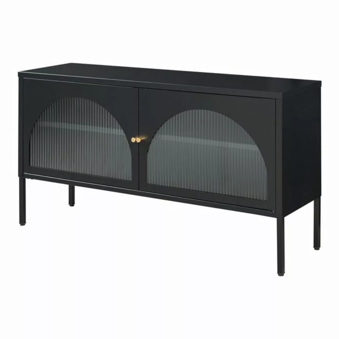 en.casa TV-Schrank »Karlskrona« 115x35x64 cm Schwarz, matt günstig online kaufen