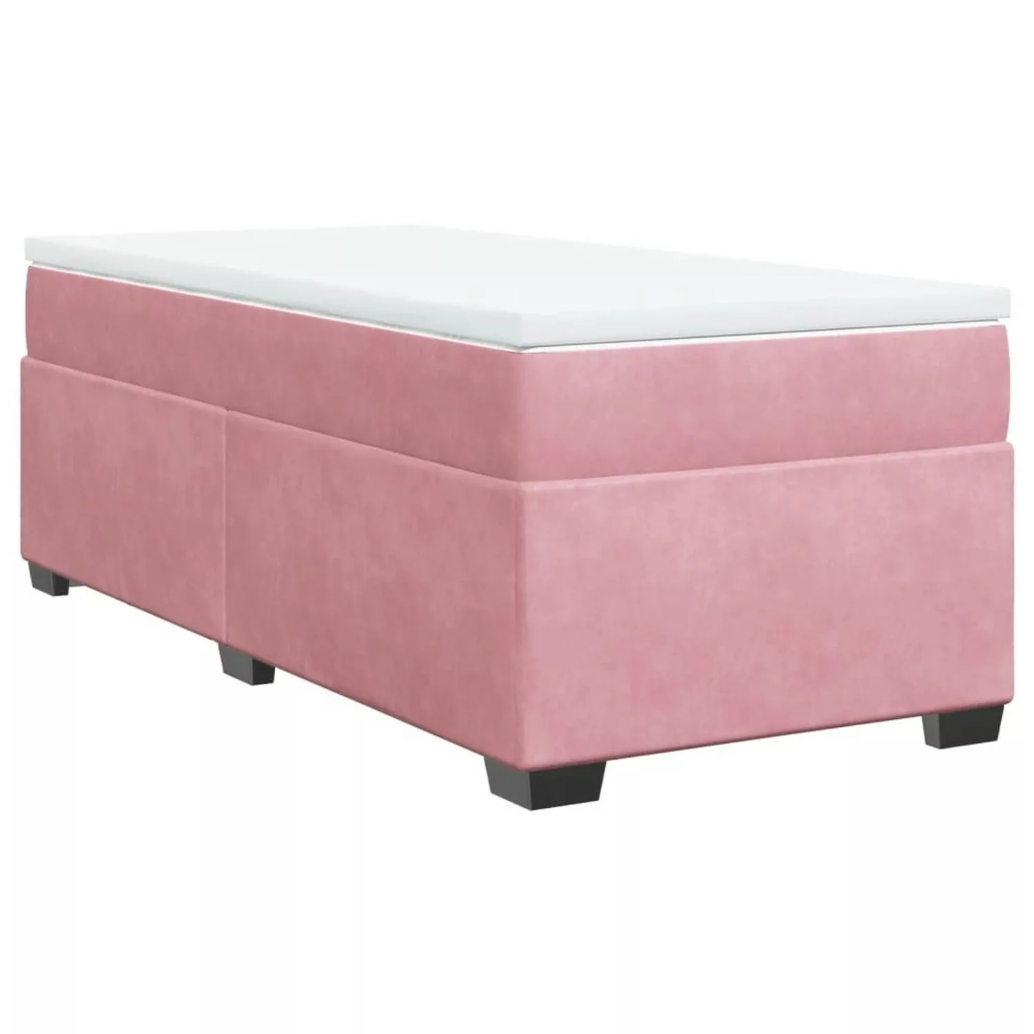 vidaXL Boxspringbett, Boxspringbett mit Matratze Rosa 80x200 cm Samt günstig online kaufen