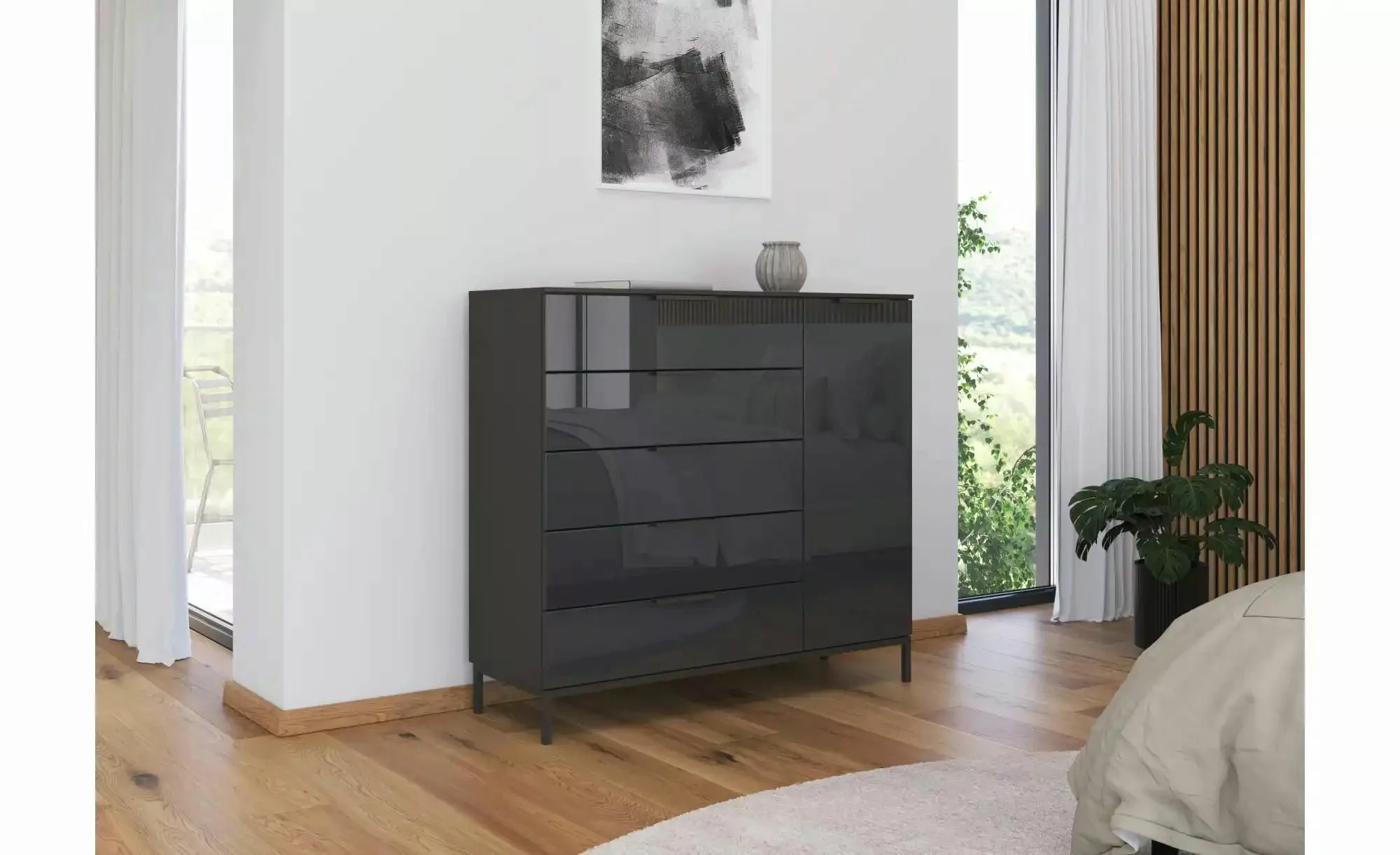 Sideboard ¦ schwarz ¦ Maße (cm): B: 120 H: 111 Kommoden & Sideboards > Side günstig online kaufen