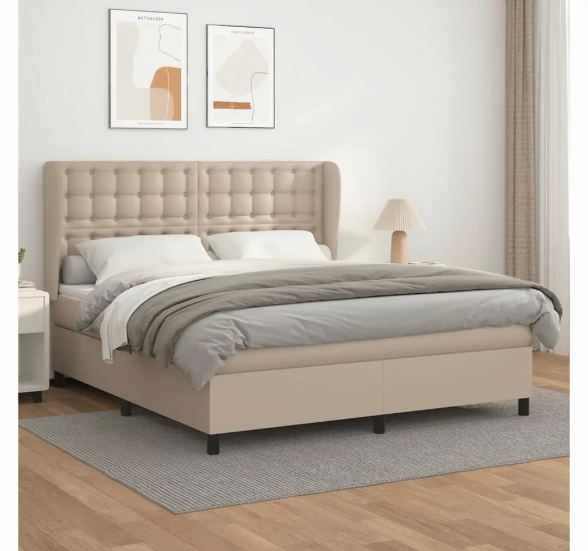 vidaXL Boxspringbett Bett Boxspringbett mit Matratze & Topper Kunstleder ve günstig online kaufen