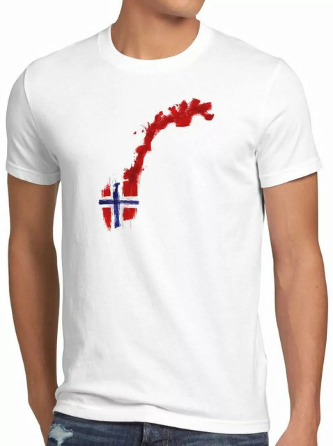 style3 Print-Shirt Herren T-Shirt Flagge Norwegen Fußball Sport Norway WM E günstig online kaufen
