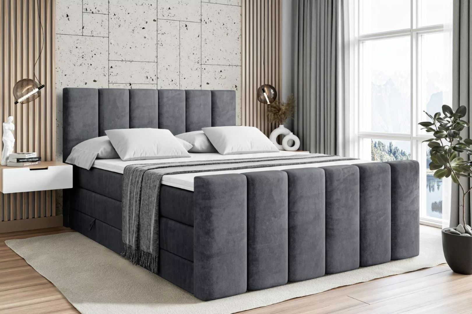 ALTDECOR Boxspringbett BOXI1-Z KING (Multipocket-Matratze H4, günstig online kaufen