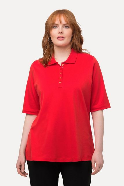 Ulla Popken T-Shirt Poloshirt Classic Polokragen Halbarm Pima Cotton günstig online kaufen