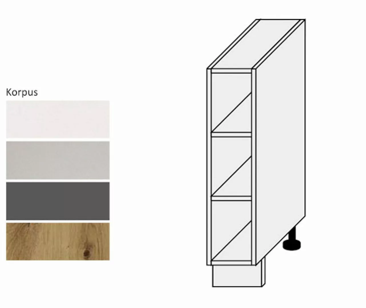 Feldmann-Wohnen Unterschrank D15/0 (1-St) 15cm Farbe günstig online kaufen