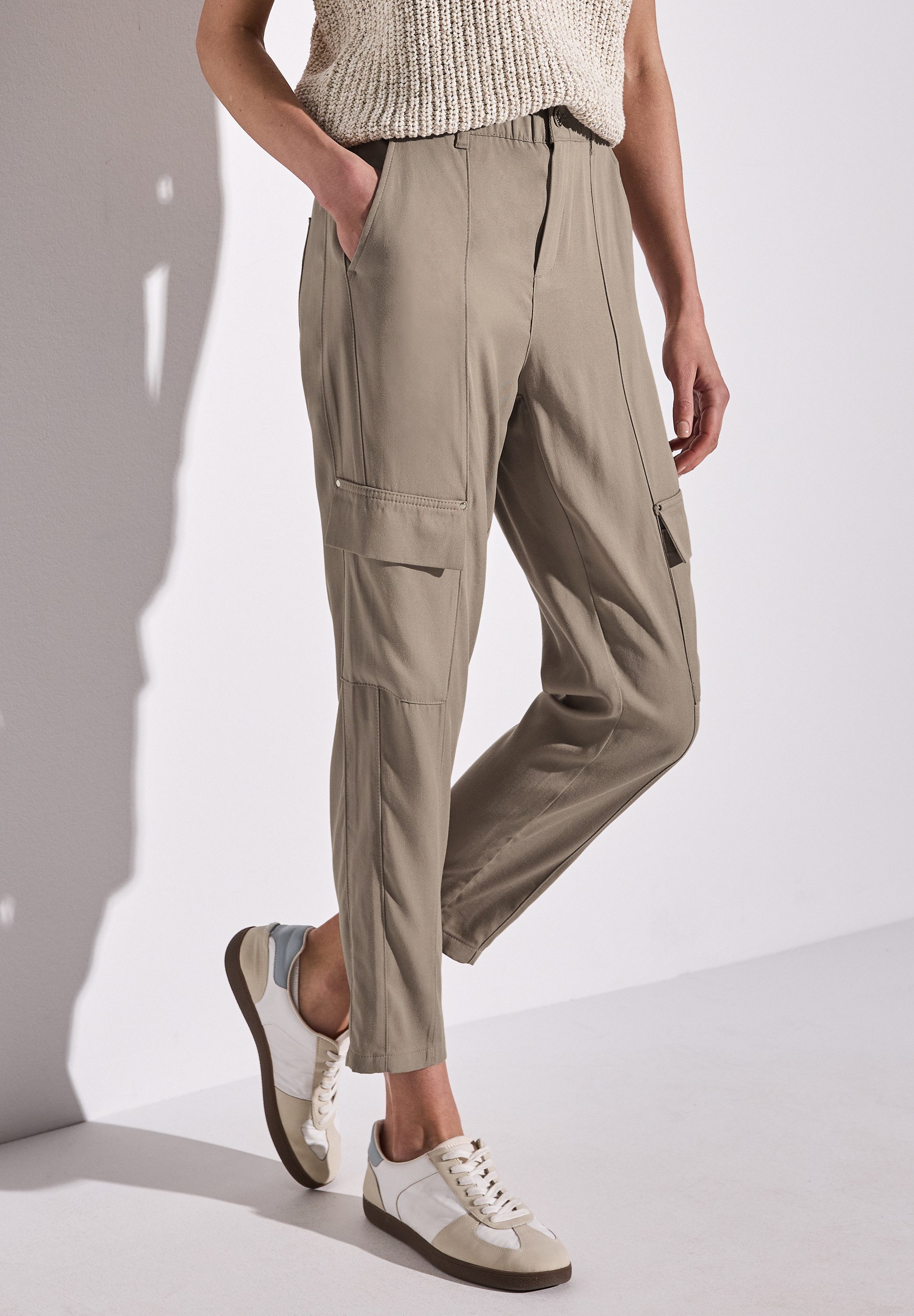 STREET ONE Paperbag-Hose im Cargo-Look günstig online kaufen