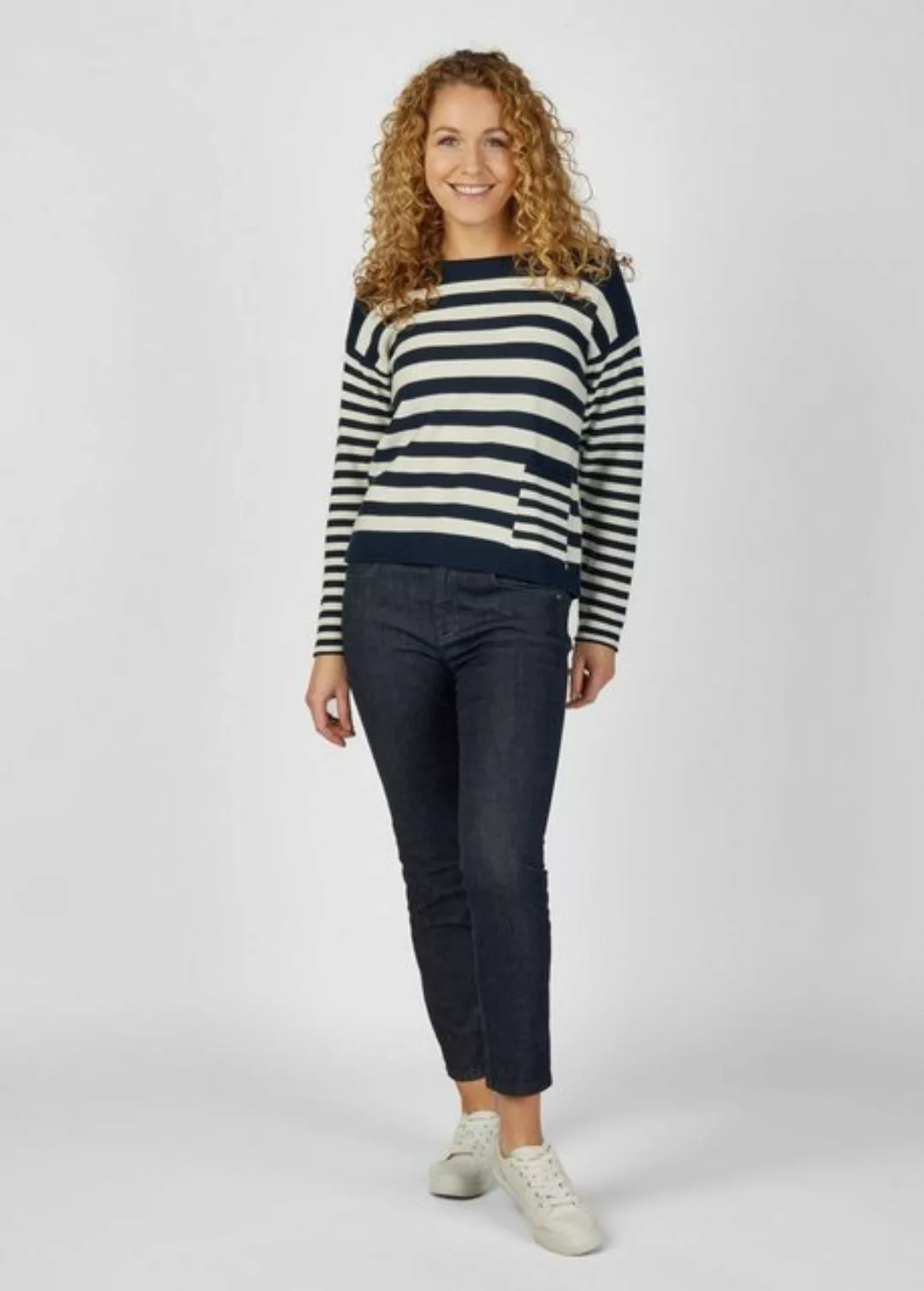 Rabe Strickpullover - Pullover mit Streifen - Pullover gestrickt - Modern L günstig online kaufen