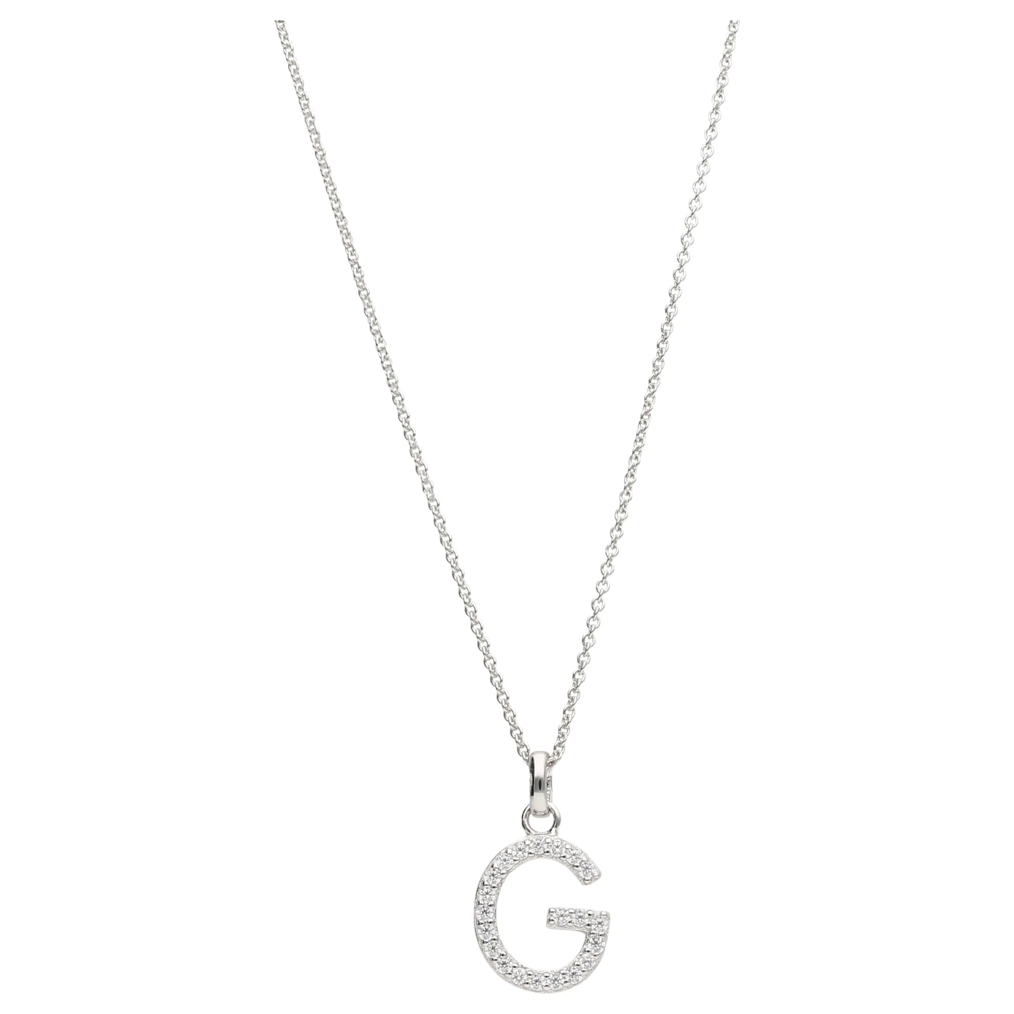 Smart Jewel Kette mit Anhänger "Buchstabe G mit Zirkonia Steine, Silber 925 günstig online kaufen
