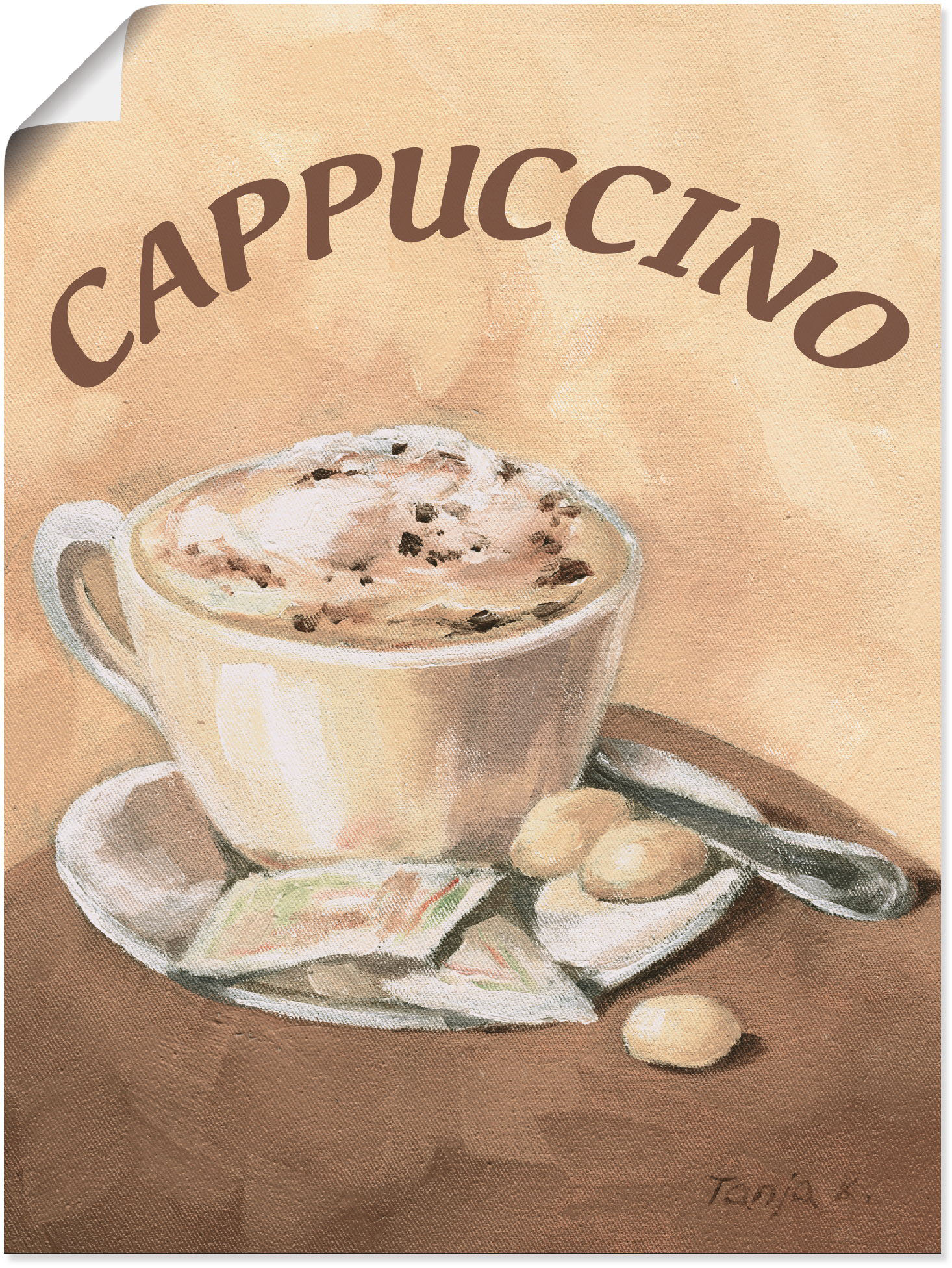 Artland Wandbild "Tasse Cappuccino", Getränke, (1 St.), als Leinwandbild, P günstig online kaufen