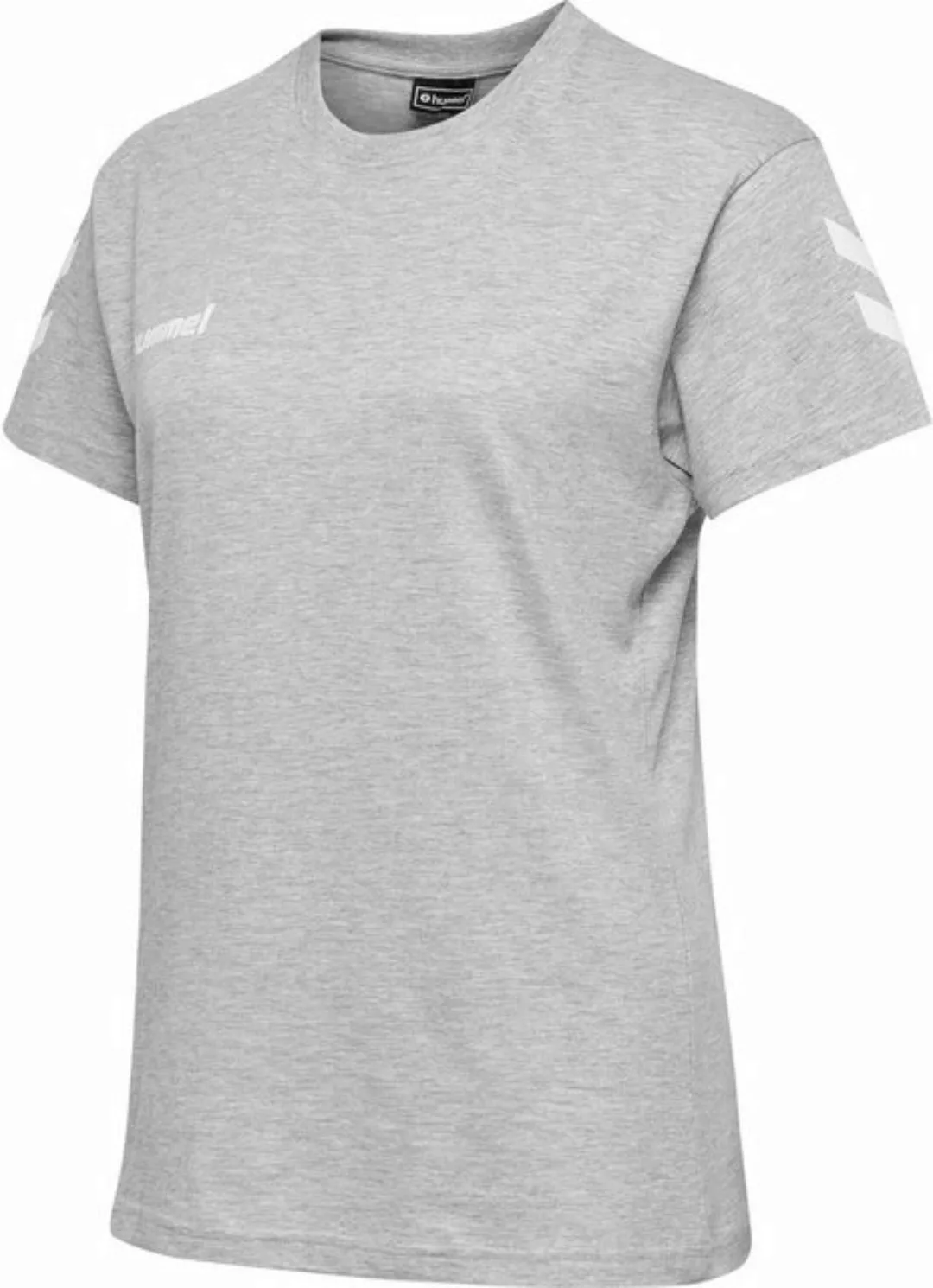 hummel T-Shirt Logo T-Shirt Kurzarm Top aus Baumwolle HMLGO 5124 in Grau günstig online kaufen