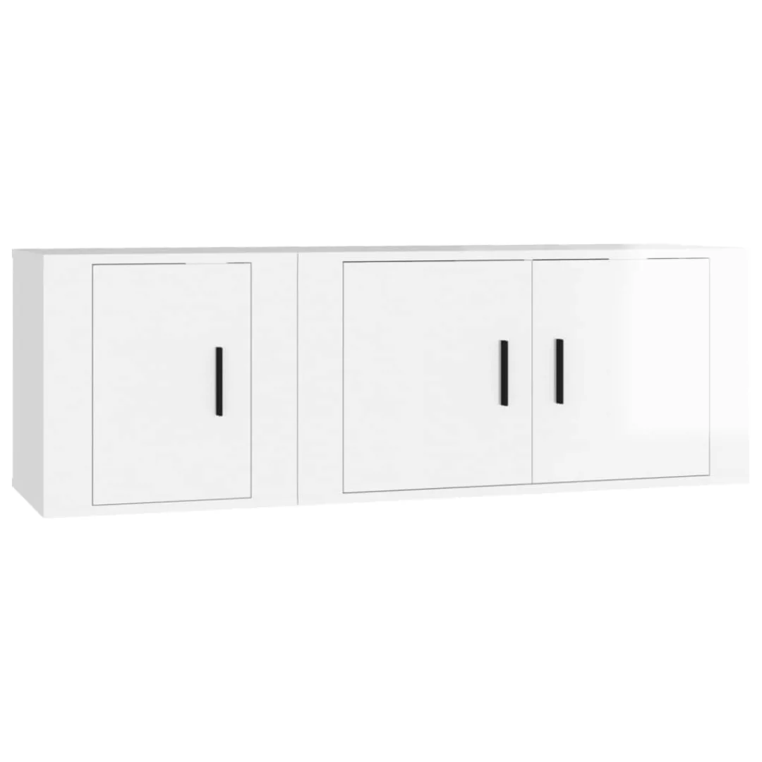 Vidaxl 2-tlg. Tv-schrank-set Hochglanz-weiß Holzwerkstoff günstig online kaufen