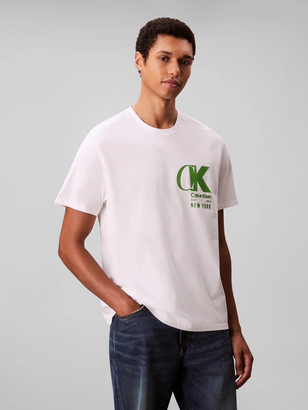 Calvin Klein T-Shirt "SS 20S EU CK OVERLAP GRAPHIC TEE", Mit Rundhalsaussch günstig online kaufen