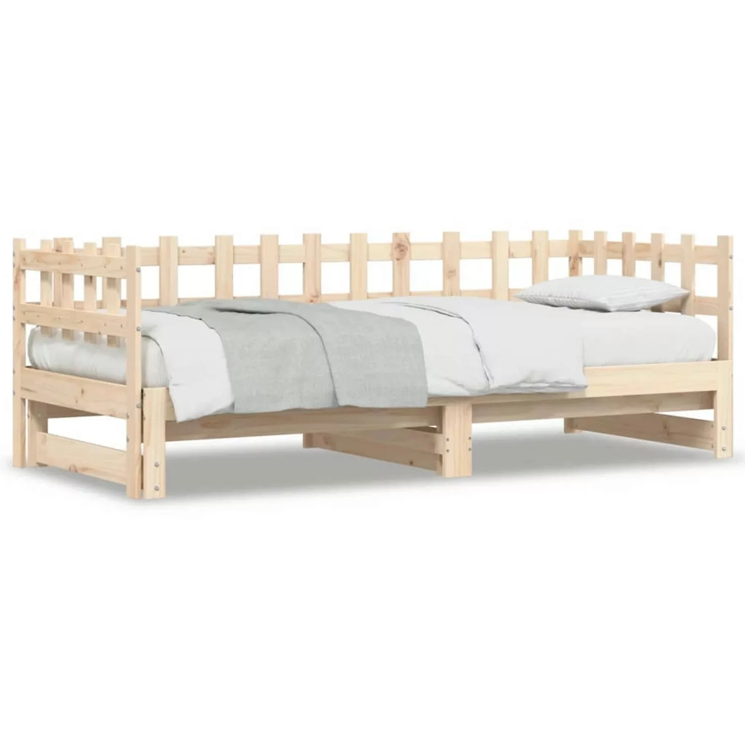 vidaXL Gästebett Gästebett Tagesbett Ausziehbar 2x90x190 cm Massivholz Kief günstig online kaufen